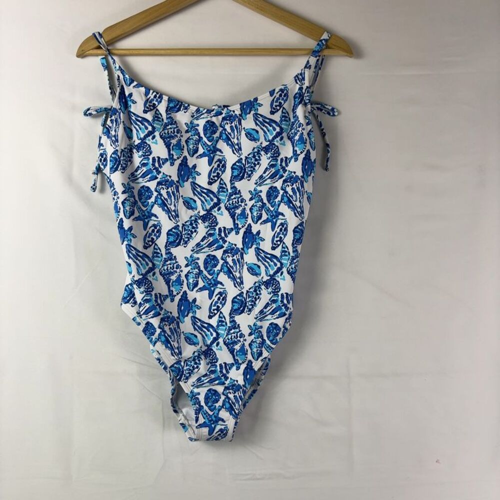 Lilly Pulitzer Blue & White Shell Print One-Piece Swimsuit